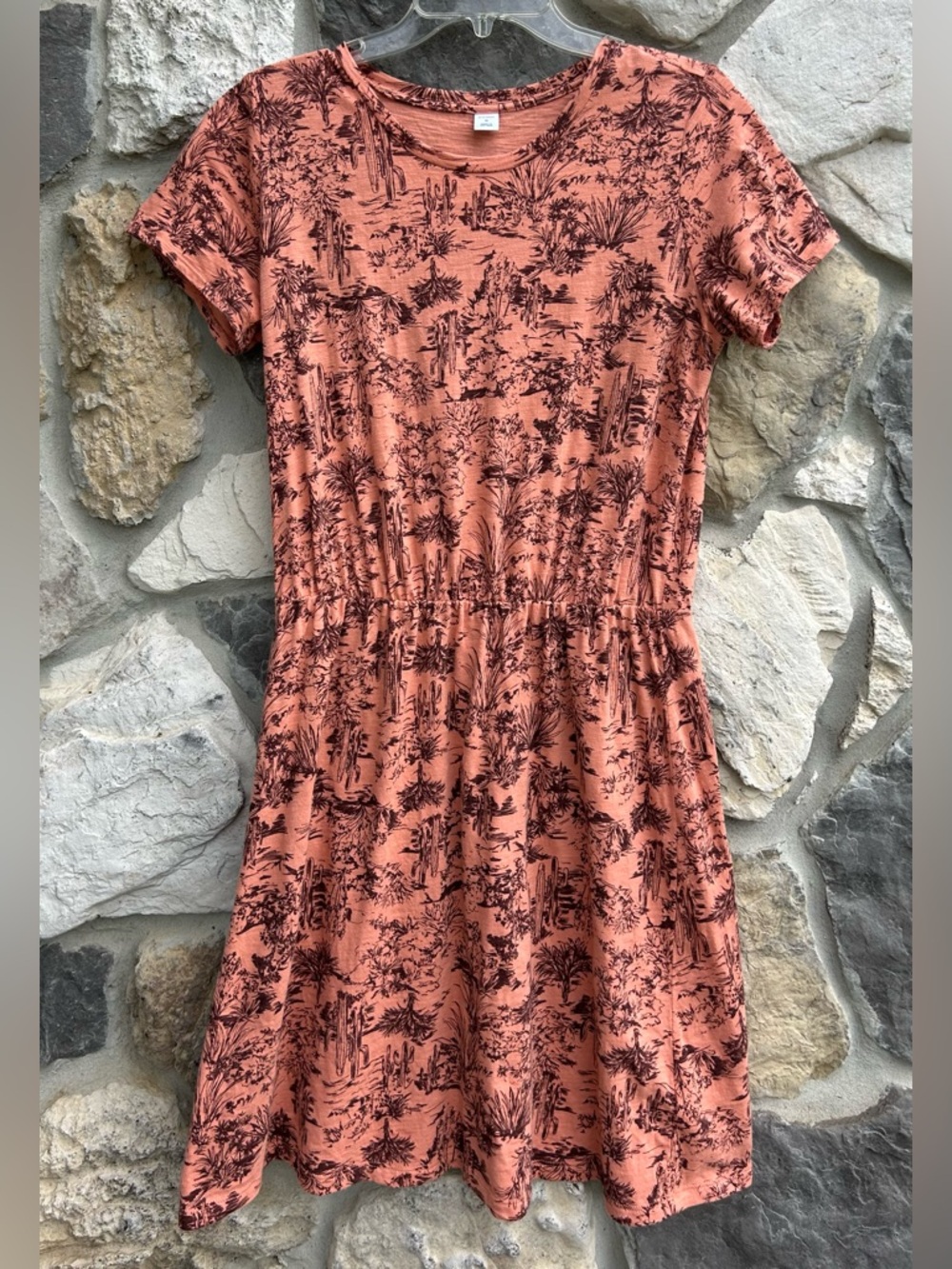 Old Navy Tshirt Dress Size M Fun Western Desert Print Boho Cowgirl Casual Cute